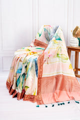 Tropical Breeze Chanderi Cotton Saree