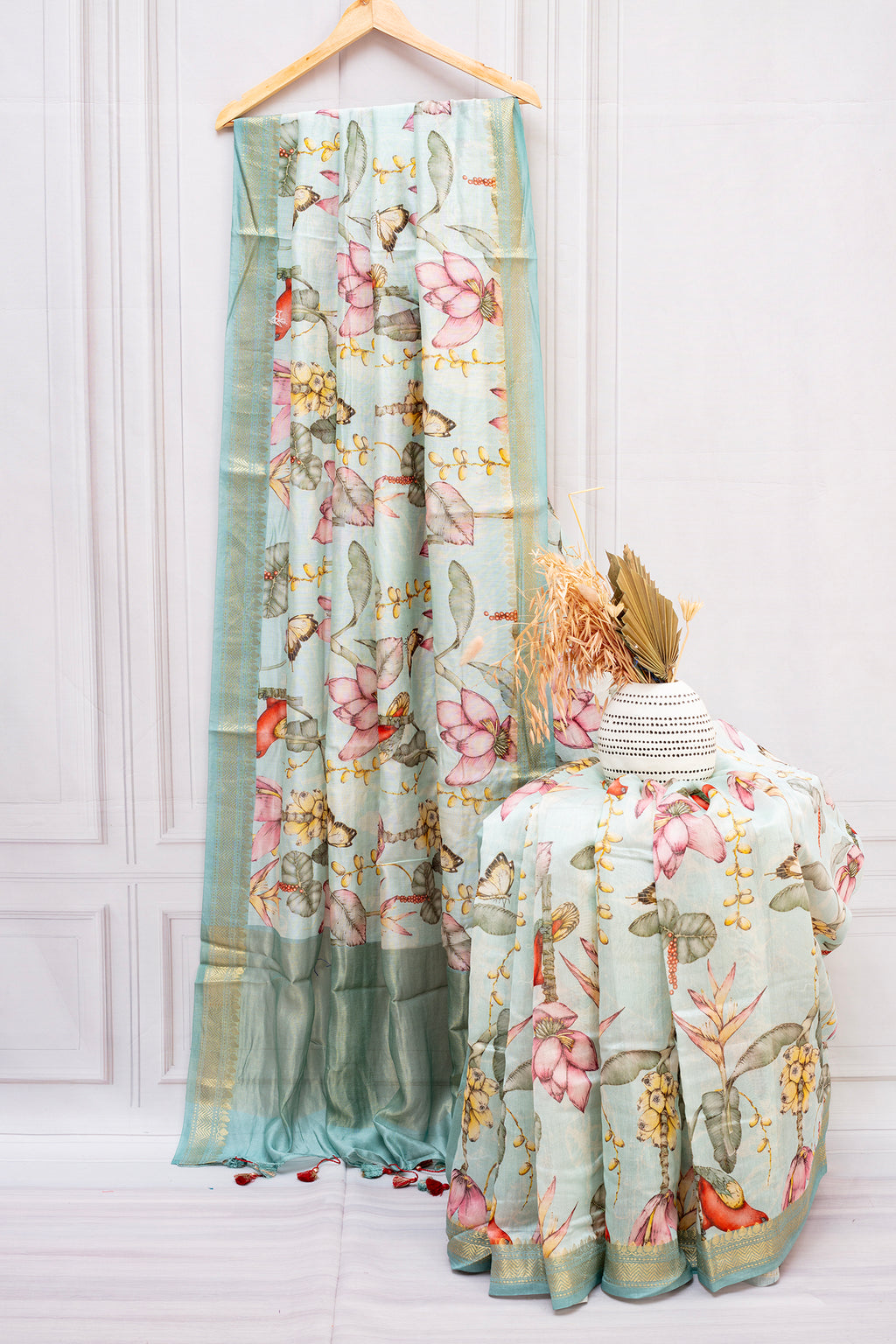 Mint Garden Chanderi Cotton Saree