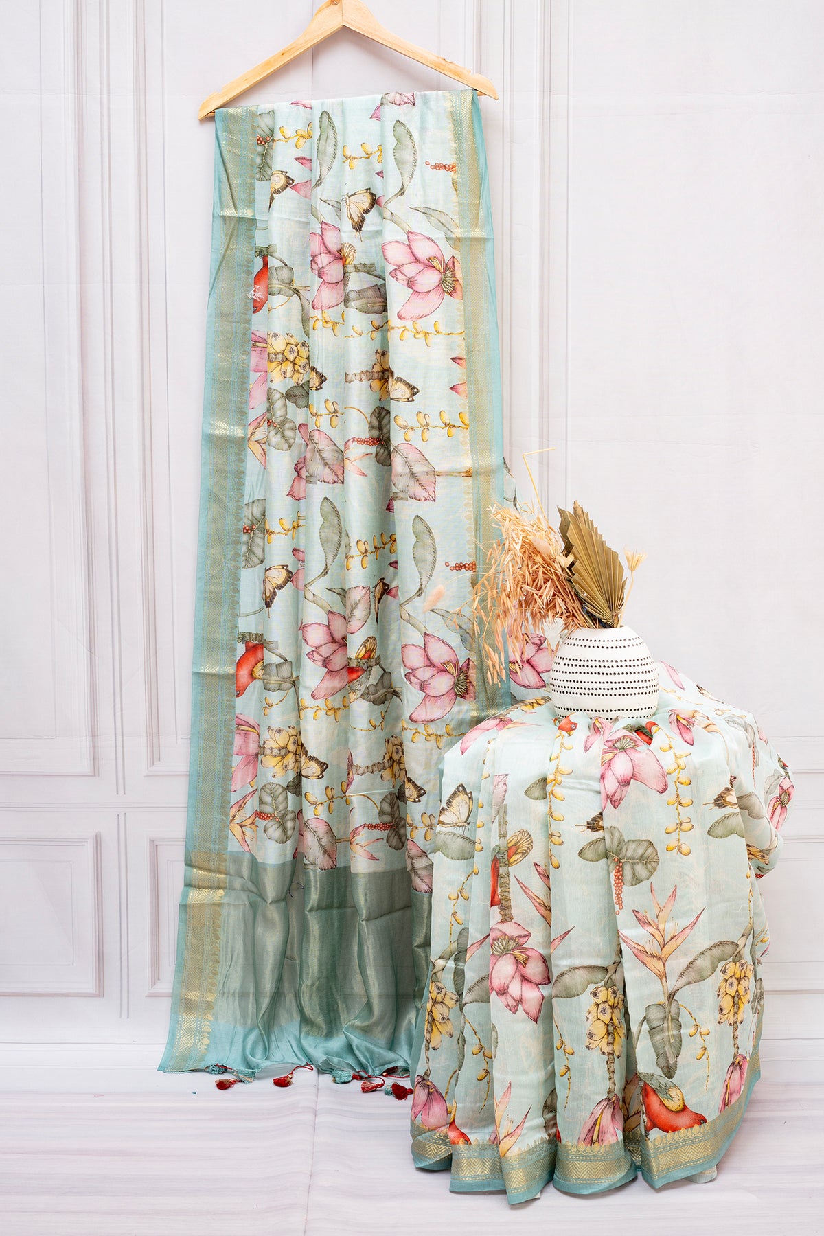 Mint Garden Chanderi Cotton Saree