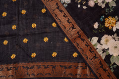 Midnight Noir Chanderi Silk-Cotton Saree