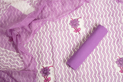 Lavender Zig-Zag Chanderi Cotton Unstitched Salwar Set