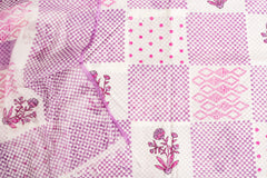 Lilac Checkerboard Chanderi Cotton Unstitched Salwar Set