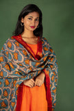 Mangalagiri Cotton Kurtha with Mangalagiri Kalamkari Dupatta