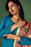 Mangalagiri Cotton Kurtha with Mangalagiri Kalamkari Dupatta