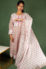White and Pink Block Print floral Cotton Kalli Top with Cotton Dupatta