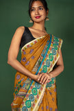 Vibrant Kalamkari Art  Saree with Mythological Motifs