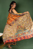 Kalamkari Saree with 'ॐ' Symbol Body & Divine Pallu Design