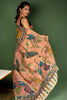 Handcrafted Kalamkari Saree with Majestic Peacock Pallu & Floral Motif Body