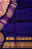 Royal Blue & Pink handloom Kanchipuram Silk With Zari Border
