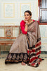 Elegant Striped Maheswari Silk Saree With Floral Border