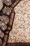 Elegant Striped Maheswari Silk Saree With Floral Border