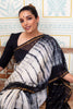 Elegant Black & White Maheswari Silk Saree