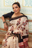Elegant Beige And  Maroon Maheswari Silk Saree