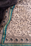 Elegant Black And White Maheswari Silk Saree