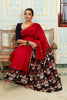 Elegant Red and Black Maheswari Silk Saree