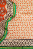 Vibrant Orange And Green Maheswari Silk Sareee