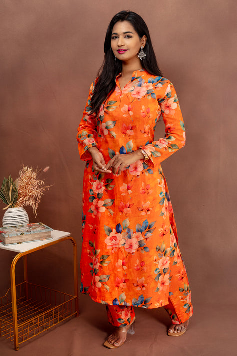 Orange Floral co-ord set