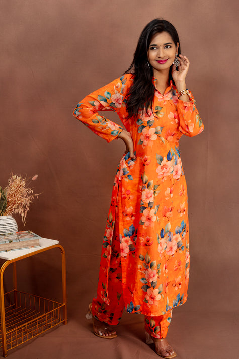Orange Floral co-ord set