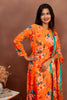 Orange Floral Kurtha Set with Dupatta