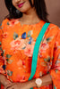 Orange Floral Kurtha Set with Dupatta