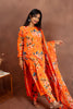 Orange Floral Kurtha Set with Dupatta