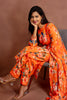 Orange Floral Kurtha Set with Dupatta