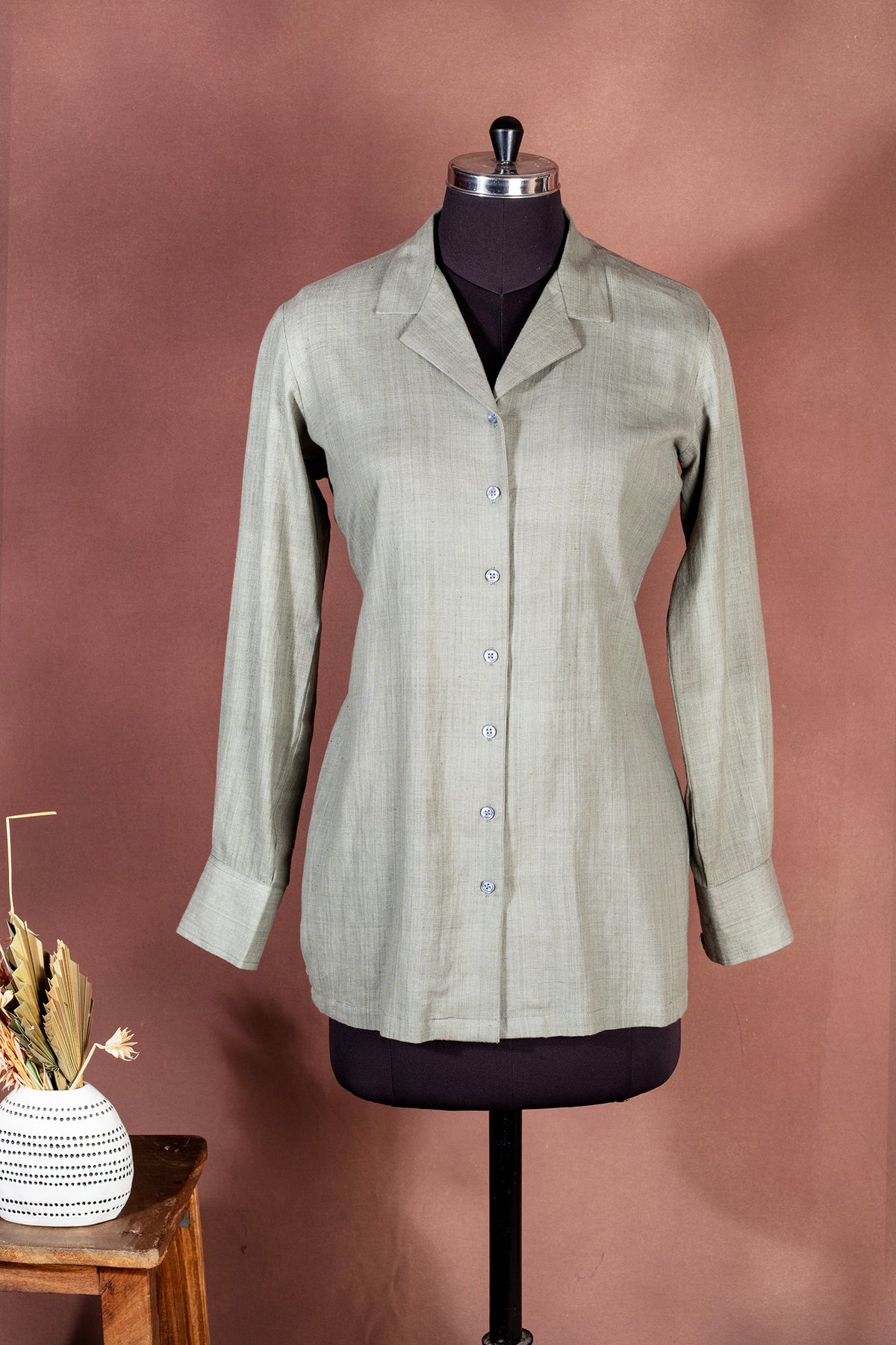 Sage Green Premium Linen Button-Down Shirt