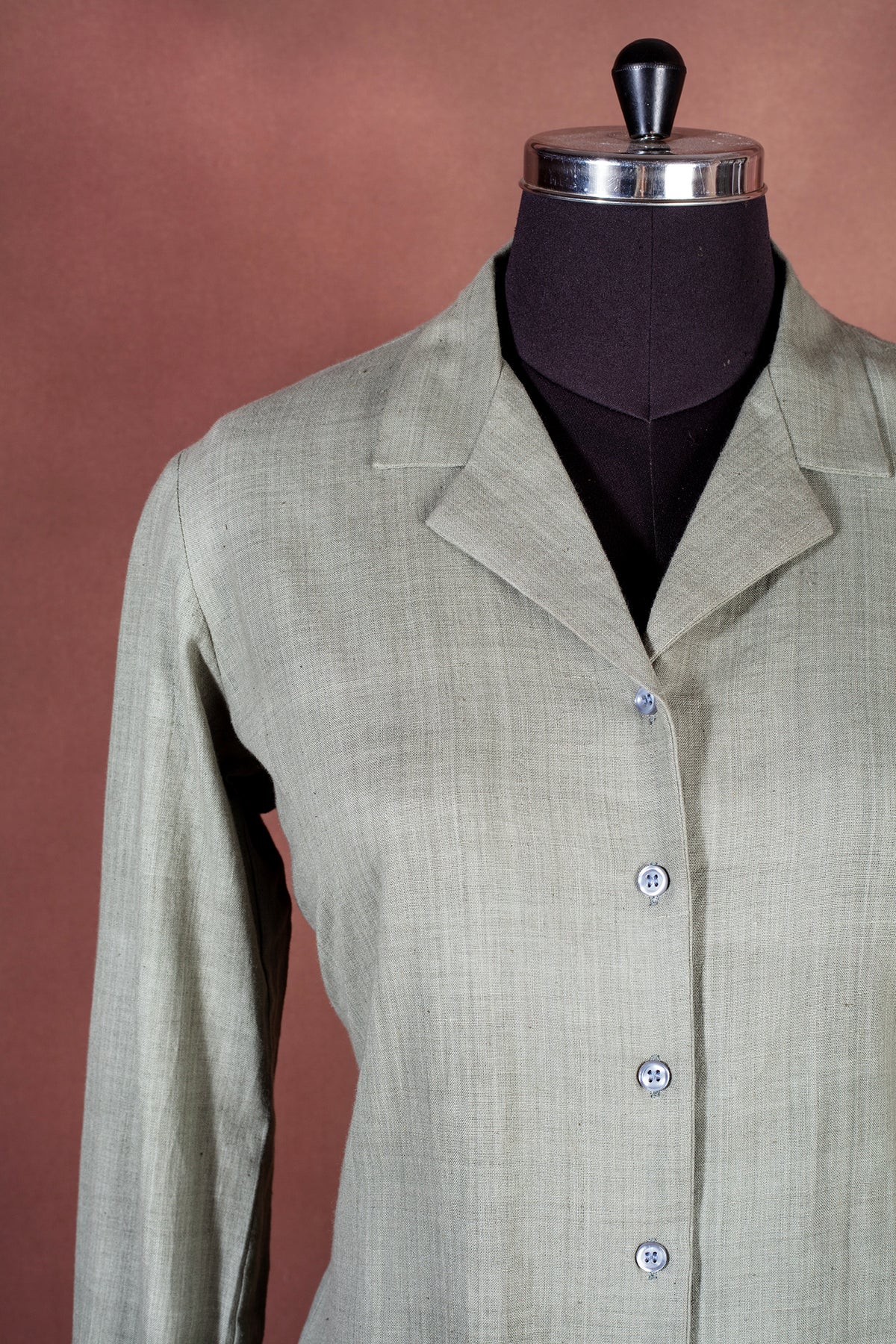 Sage Green Premium Linen Button-Down Shirt