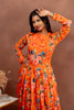 Orange Floral Dothi Dress