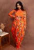Orange Floral Dothi Dress