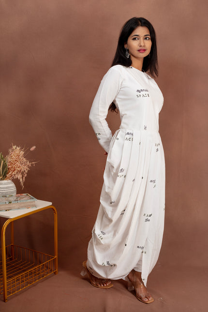 White Space Edition Dhoti Dress