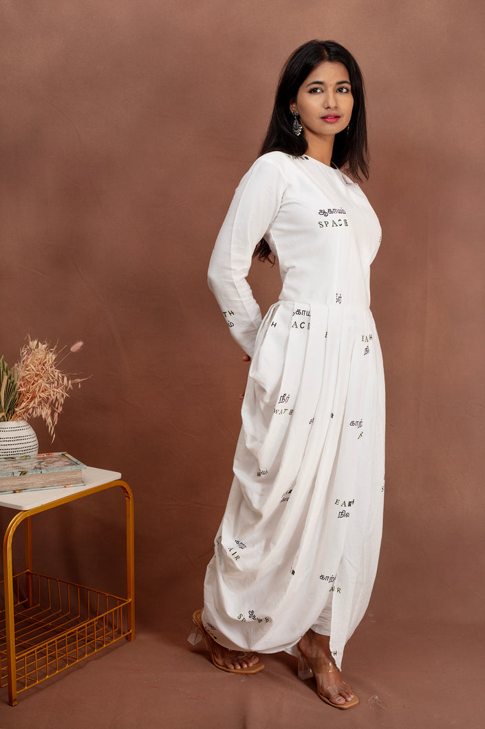 White Space Edition Dhoti Dress