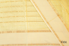 Sunlit Yellow Chettinad Cotton Saree with Subtle Checks & Traditional Border