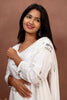 White Cotton Kurtha Set With Typography Print And Georgette Dupatta