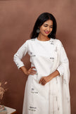 White Elemental Printed  Kurta Set With Dupatta