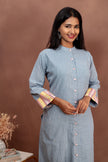 Sky Blue Striped Cotton Co-ord Set
