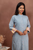 Sky Blue Striped Cotton Co-ord Set