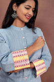Sky Blue Striped Cotton Co-ord Set