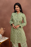 Light Green With Printed Cotton Kurta Set