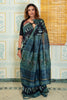 Elegant teal blue Maheswari silk saree