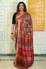 Earthy Brown with Abstract Leaf Motifs Maheswari Silk