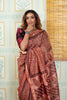Elegant Rust Maheswari Silk Saree