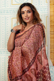 Elegant Rust Maheswari Silk Saree