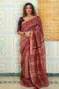 Rich Maroon Maheshwari Silk Saree