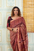 Rich Maroon Maheshwari Silk Saree