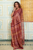 Rich Maroon Maheshwari Silk Saree