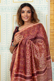 Rich Maroon Maheshwari Silk Saree
