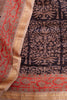 Earthy Brown with Abstract Leaf Motifs Maheswari Silk