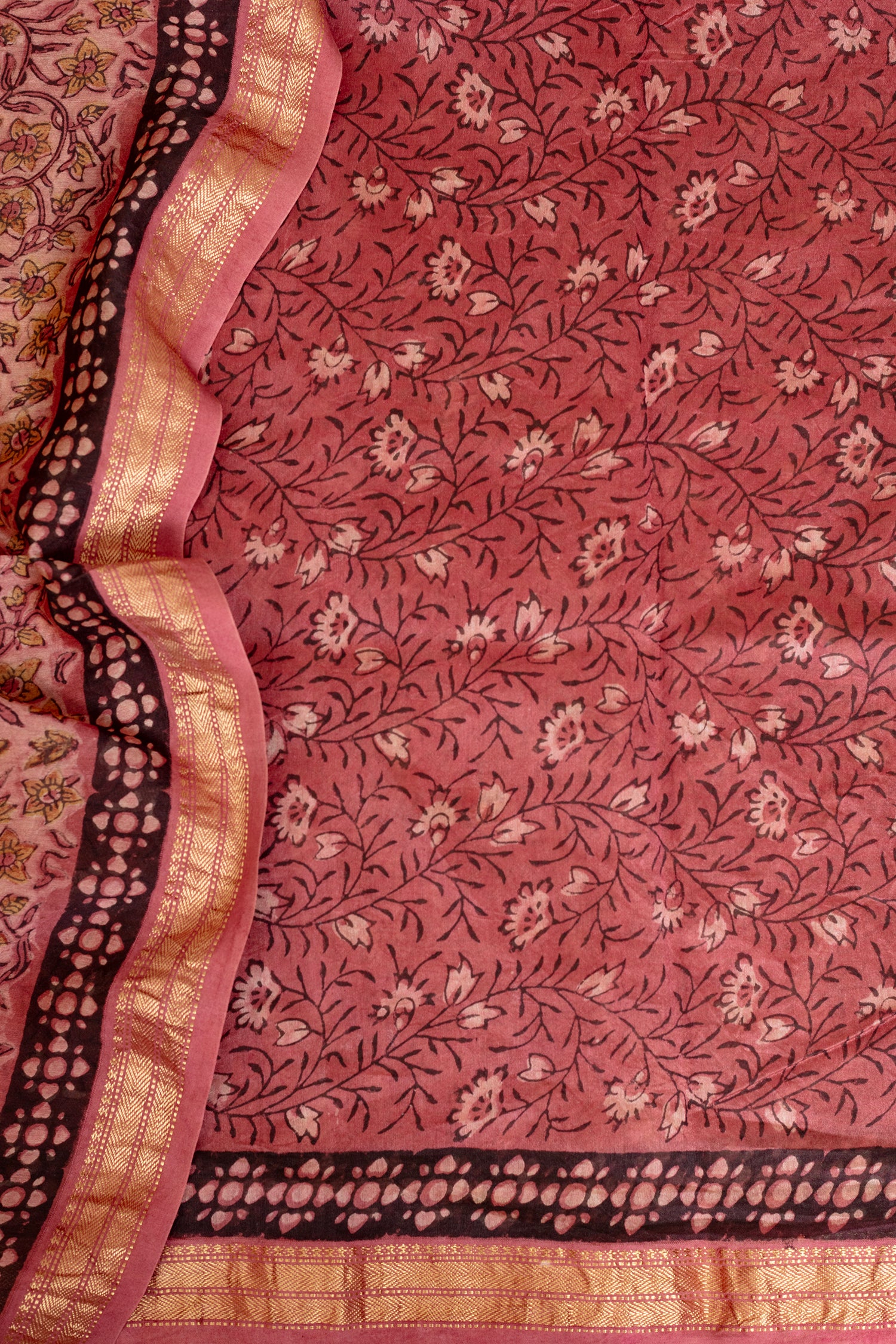Rich Maroon Maheshwari Silk Saree