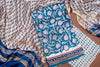 Elegant Chanderi Salwar Blue Suit – Top, Bottom & Dupatta